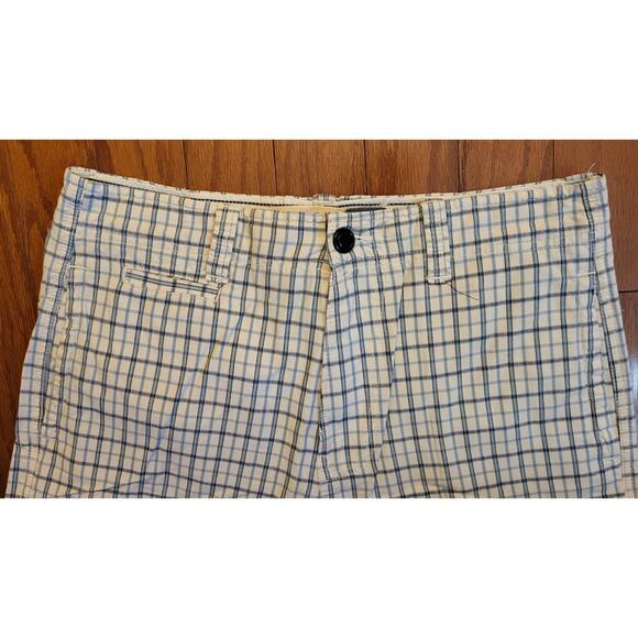 American Eagle Outfitters Shorts Men Size 32 Plaid Multi-Color Blue & Ivory - Picture 4 of 16
